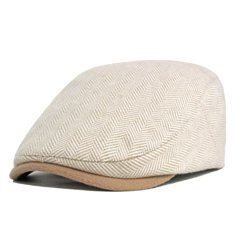 Solid Warm Newsboy Caps for Autumn and Winter, Polyester Flat Peaked Cap, Painter Beret Hats for Men and Women