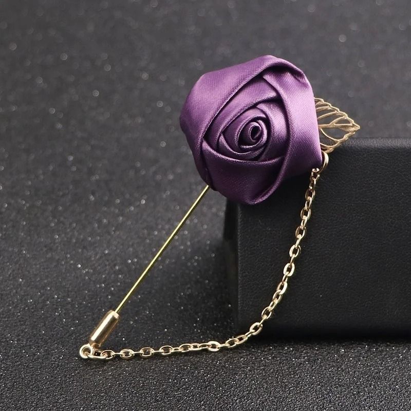 Handmade Canvas Rose Flower Brooch Pin