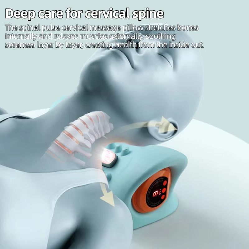 Electric Neck Massager with Heat & Airbag Compression – USB Rechargeable Cervical Spine and Shoulder Relaxation Device