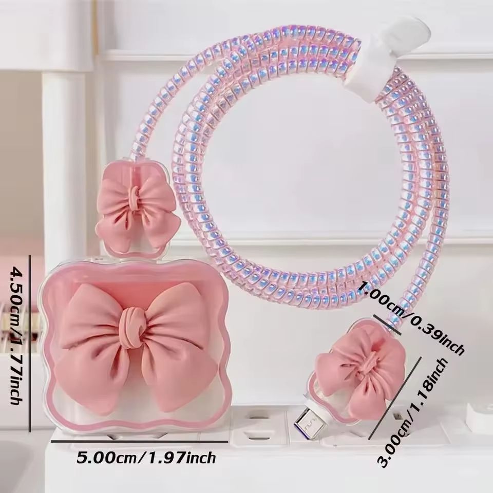 3D Silicone iPhone Charger Protection Case With Cable Guard