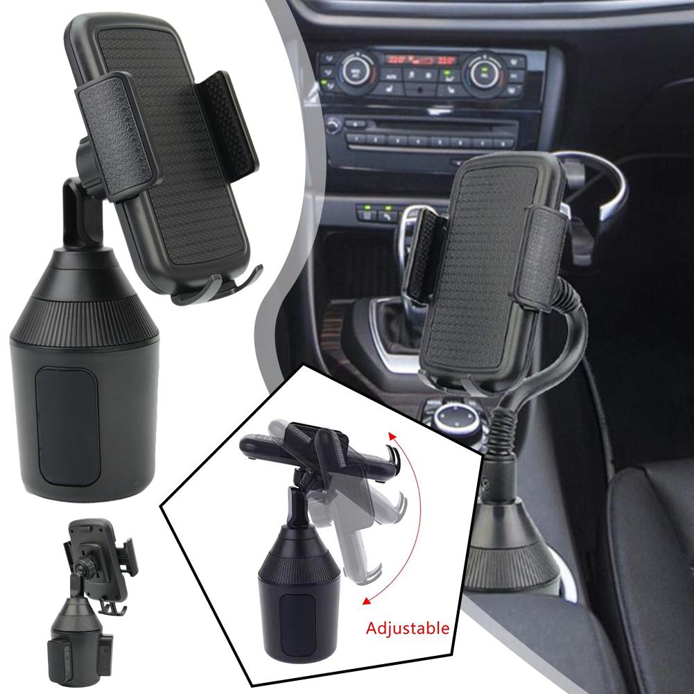 Universal Car Cup Holder Phone Mount with Rotating Stand and Adjustable Drink Holder