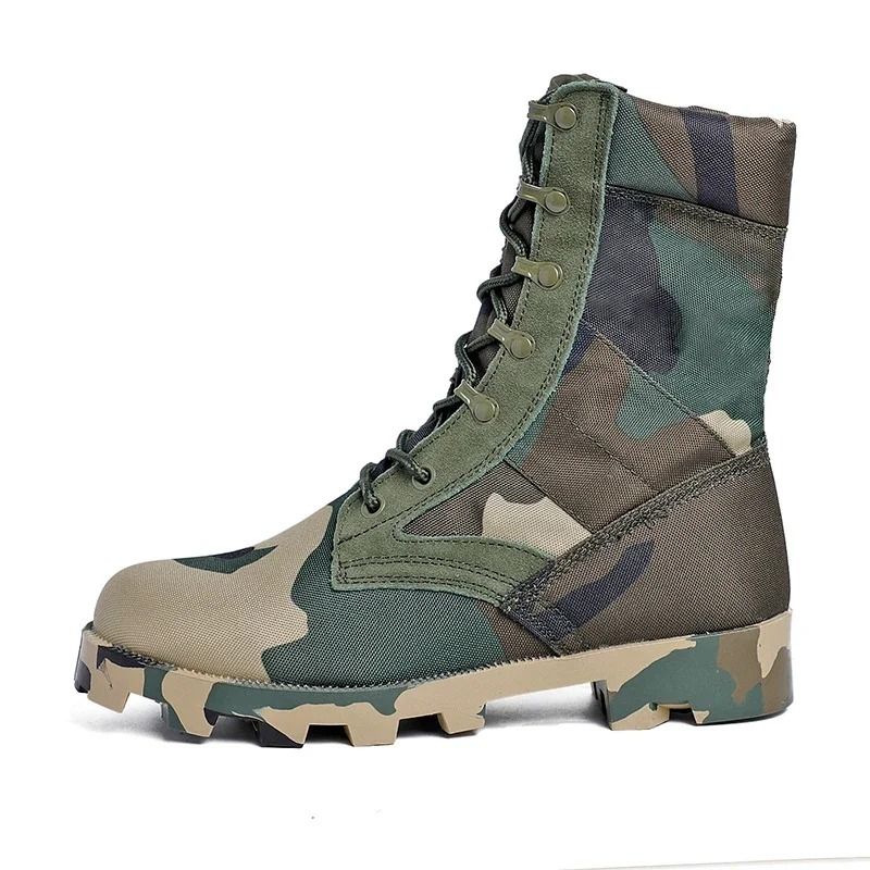 Mens Lace Up Waterproof Canvas Tactical Combat Desert Ankle Boots