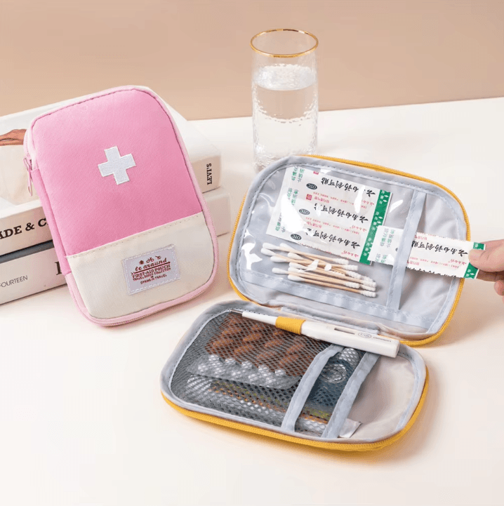 Portable Small First Aid Kit Bag Travel Medicine Storage Pouch for Camping Hiking Emergency Medical Supplies