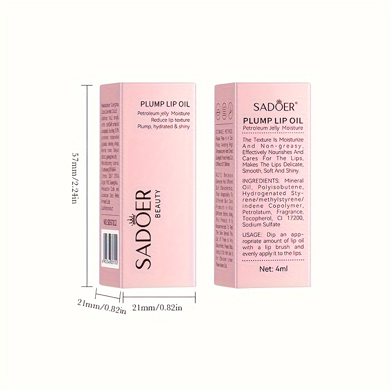 Lip Care Lip Oil, 4 ML Plumping Moisturizing Lip Oil, Hydrate and Shine, Moisturizing and Plumping Lip Care Lip Oil