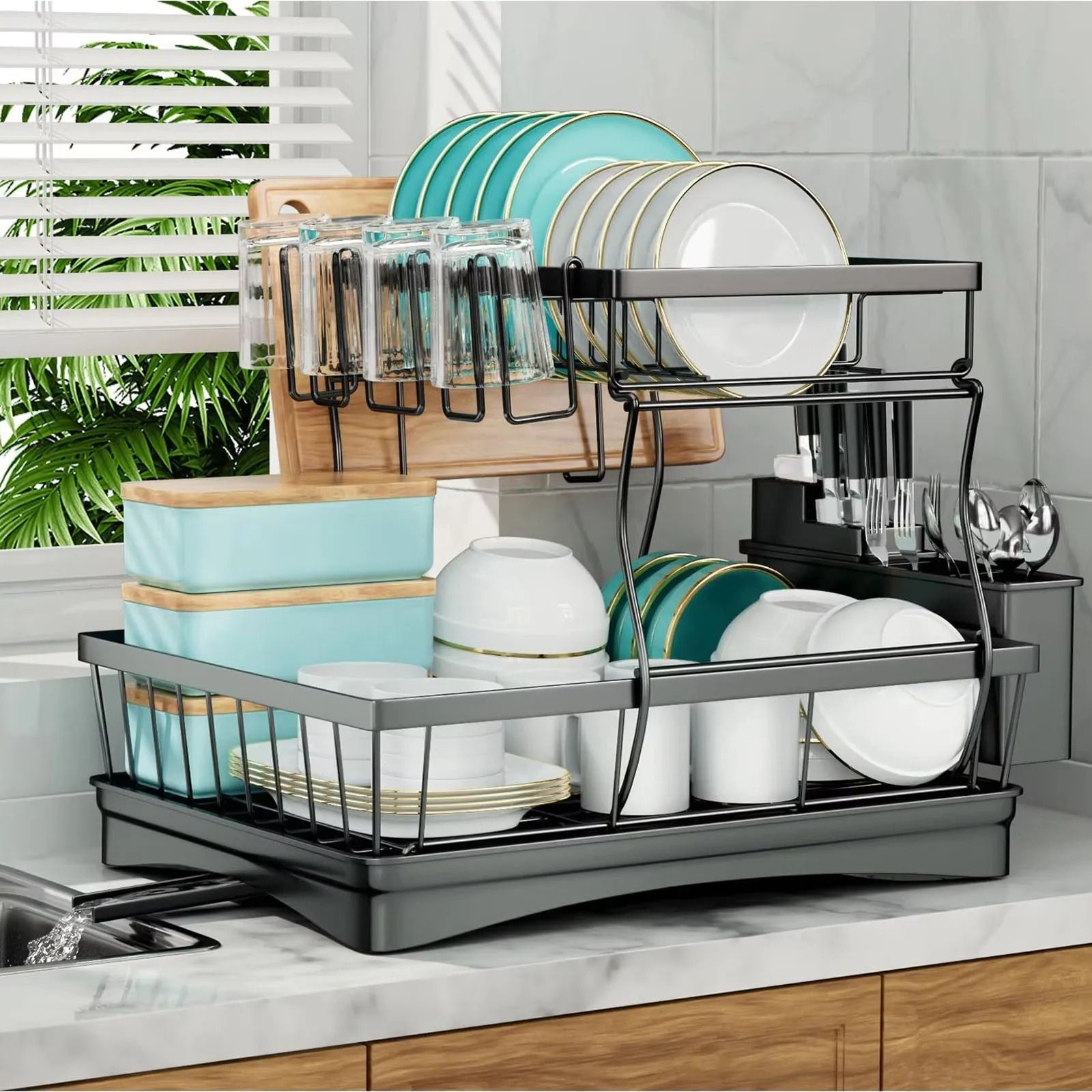 Large 2-Tier Kitchen Dish Drying Rack