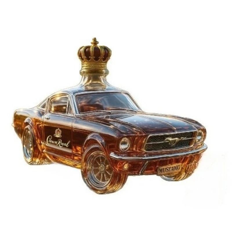 Mustang & Police Car Sculptural Glass Whiskey Decanter