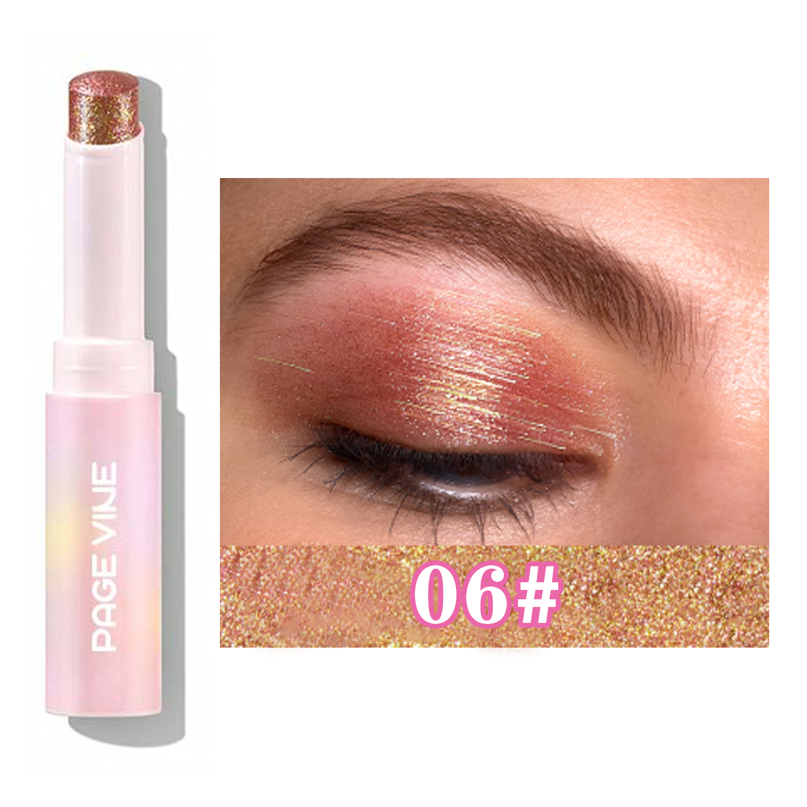 Jelly Eyeshadow Highlight Stick, Long-Lasting High Pigment, Glitter Shimmer, Valentine's Day Party, Beach Travel Holiday