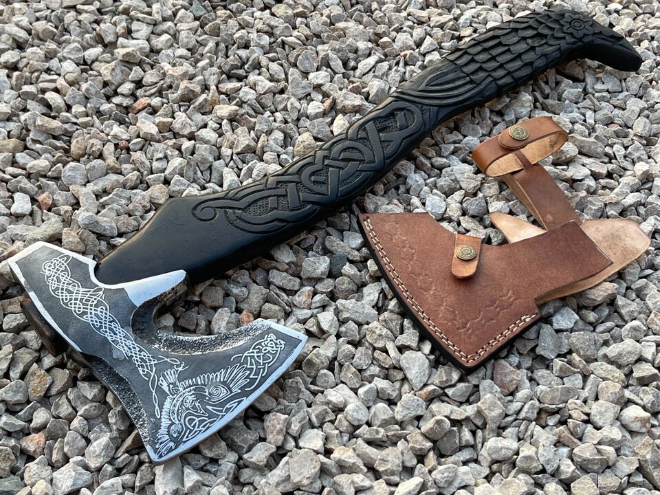 Custom Handmade Carbon Steel Blade Viking Axe Hunting Axe Camping Axe Gift Axe
