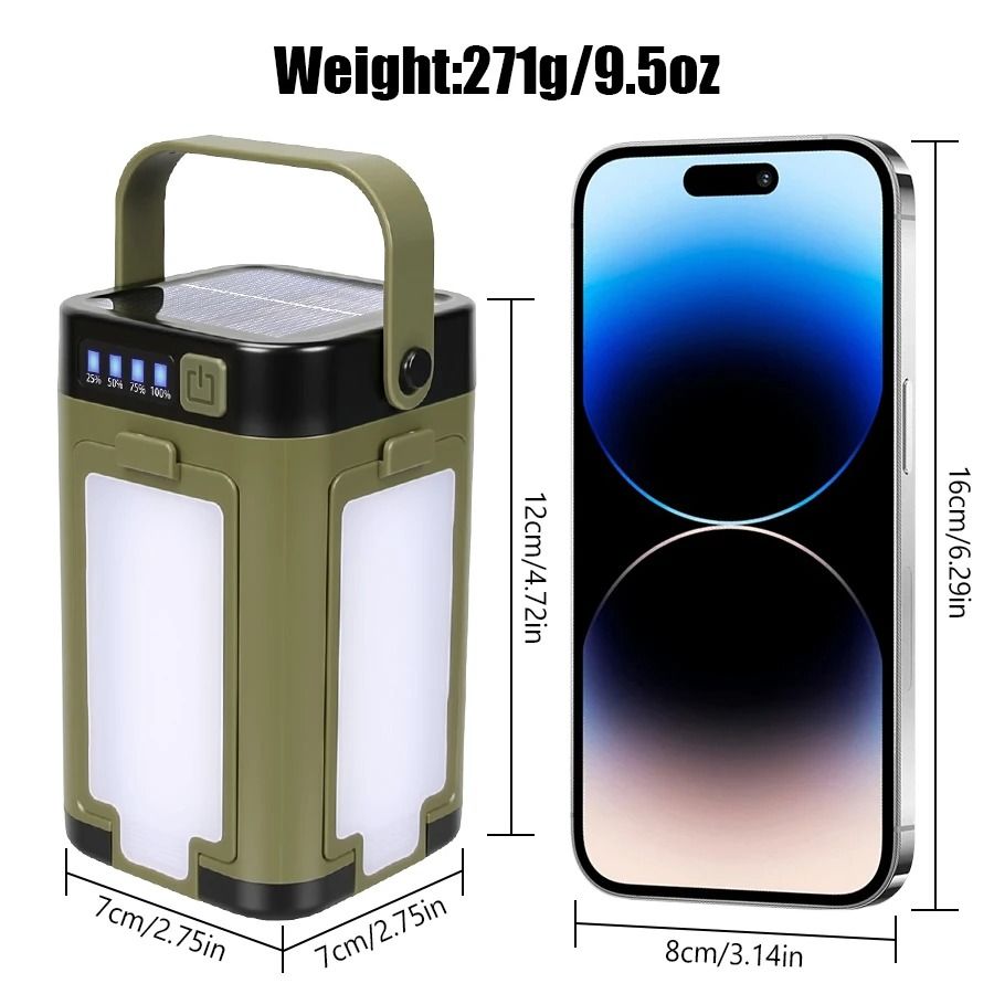 Rechargeable Folding LED Camping Lantern with Solar Charging