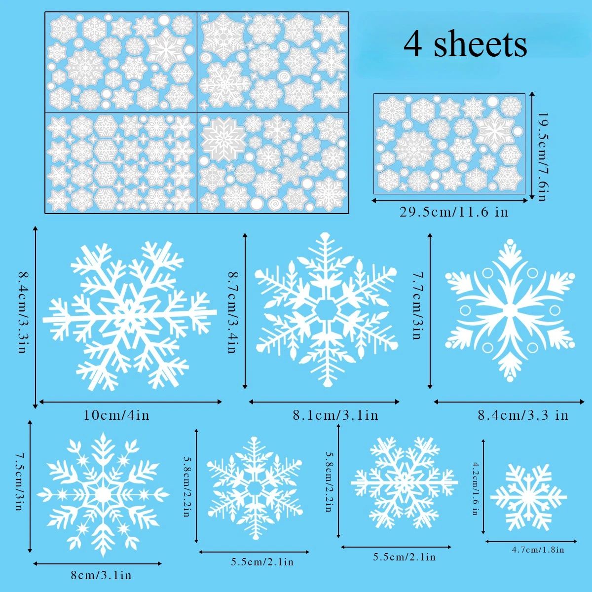 Christmas Snowflake Window Stickers Festive Glass Wall Decals