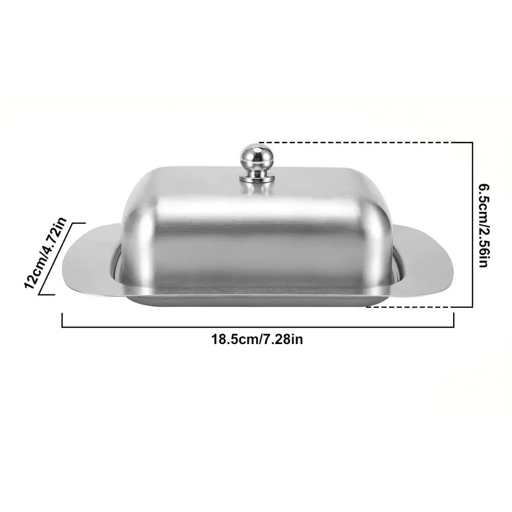 Stainless Steel Butter Dish with Easy-Grip Lid