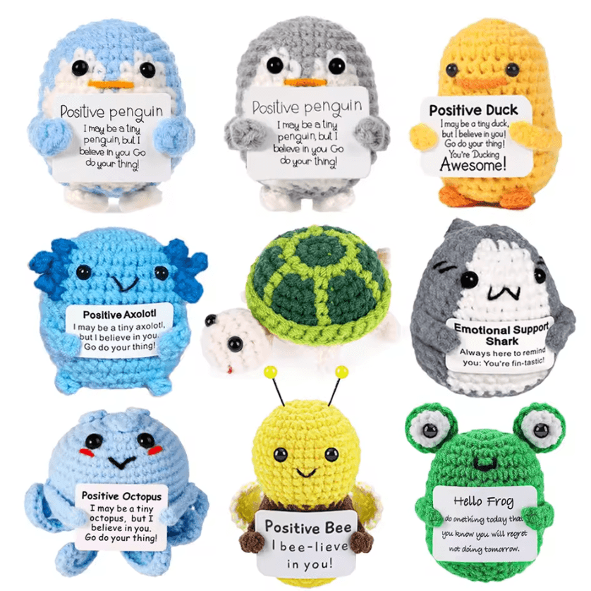 Handmade Emotional Support Crochet Plush – Mini Cute Crochet Desk Decor Gift