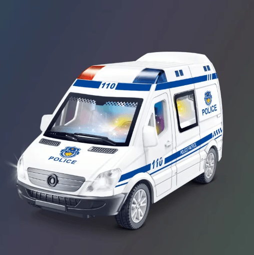 Diecast Emergency Vehicle Toy Set Sound and Light Police Ambulance & Fire Truck Models