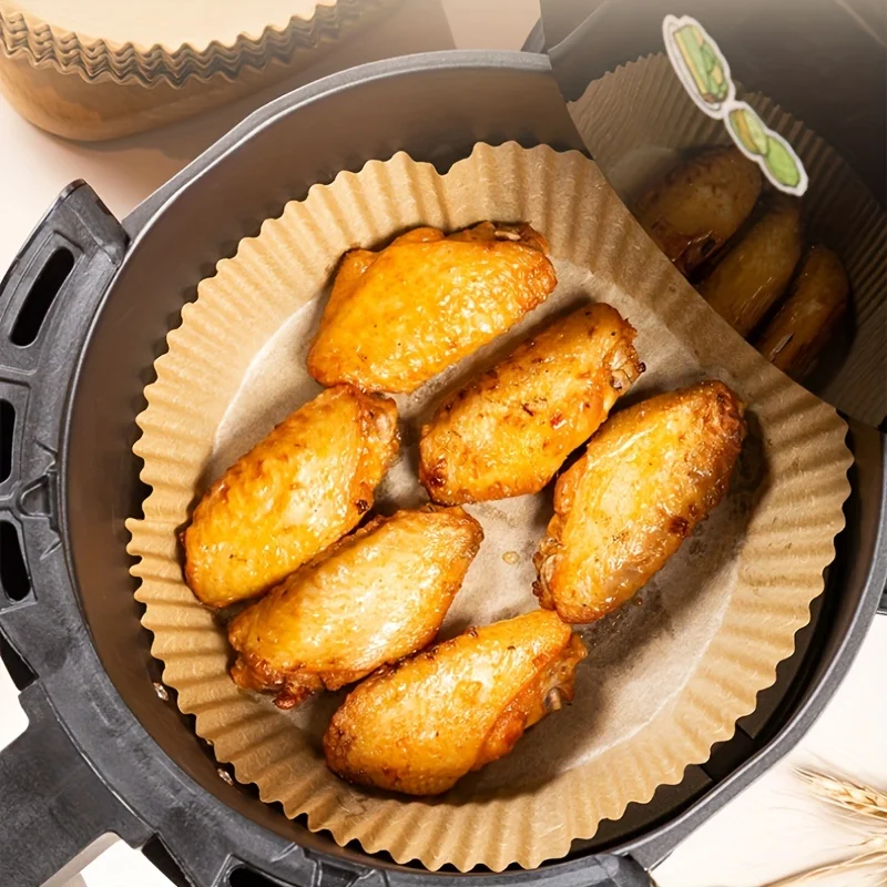 Air Fryer Special Paper, High-Temperature Resistant Oil Absorbing Paper Pad, Food Grade Circular Square Baking Paper
