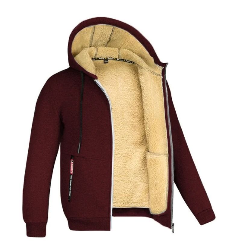 Mens Zip Up Fleece Hoodie Jacket Casual Winter Streetwear
