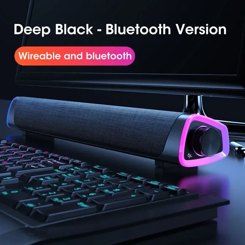 SoundBoost Bluetooth Computer Speaker Bar 4D Stereo Laptop Soundbar Speaker with Subwoofer for PC and MacBook