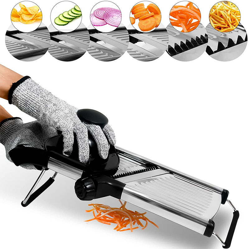 Adjustable Mandoline Slicer Stainless Steel Vegetable Slicer Chopper Cutter for Potato, Tomato, Onion, Carrot