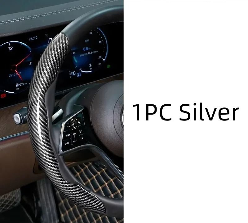 Microfiber Leather Steering Wheel Cover with Carbon Fiber Look