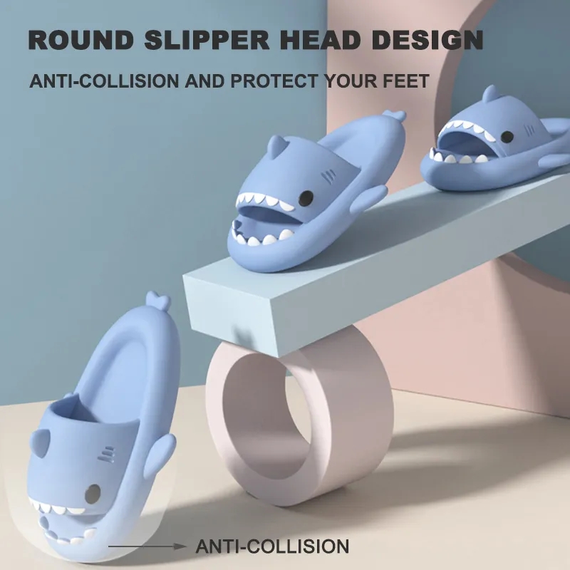 Style Shark Slippers Women Summer, EVA Flip Flops Waterproof, Non-slip Indoor Outdoor Sandals, Cute Shark Pool Slides