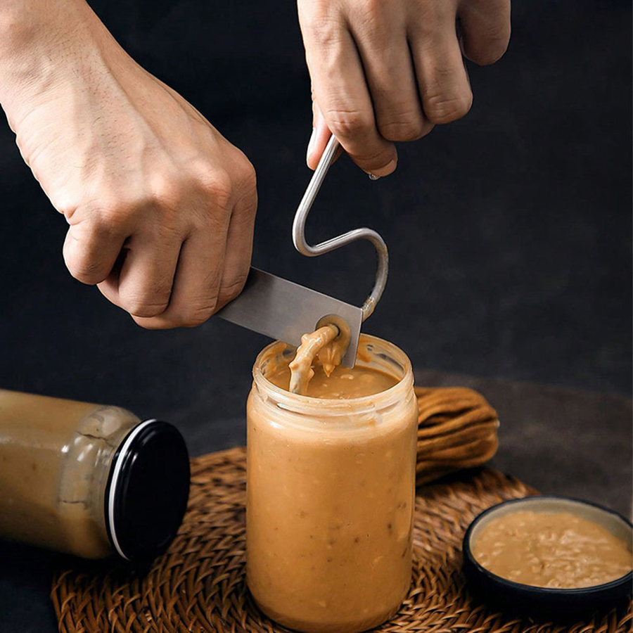 Household Peanut Butter Mixer and Scraper, Stainless Steel Butter and Jam Mixer, Kitchen Gadgets for Easy Spreading