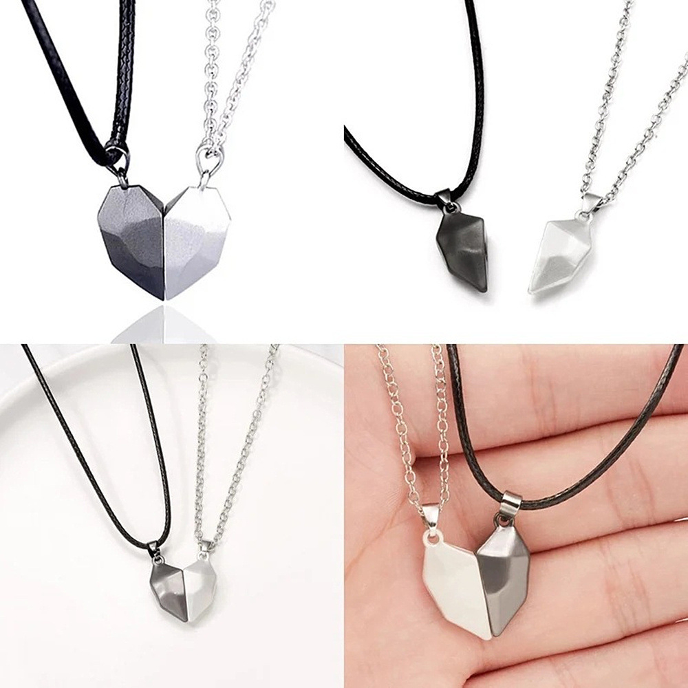 Magnetic Heart Necklace Couple Jewelry, Womens Valentines Day Sweater Chain, Lover Best Friend Wedding Gift