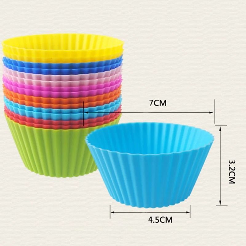 Silicone Small Cake Cup Mold 12pcs Pudding Jelly Baking Cups