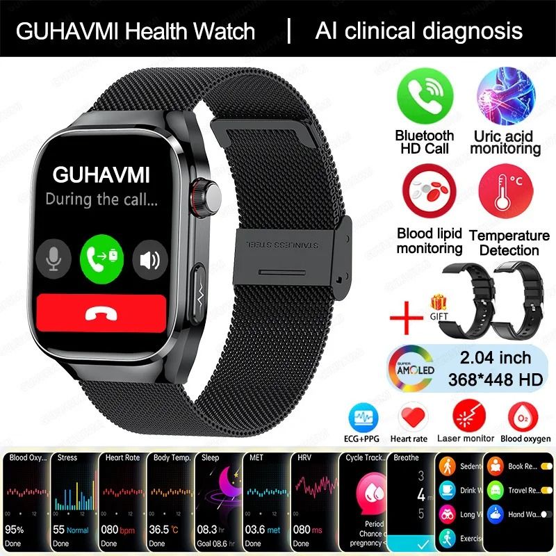 VitalSense Pro ECG Smart Watch Health Tracker Bluetooth Call