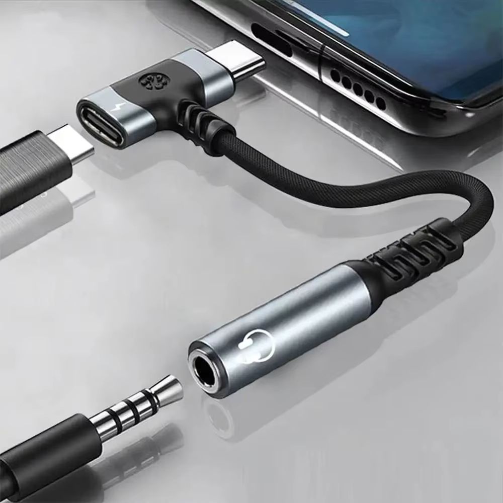 Universal USB-C to 3.5mm Jack 2-in-1 High-Speed Audio and Charging Adapter