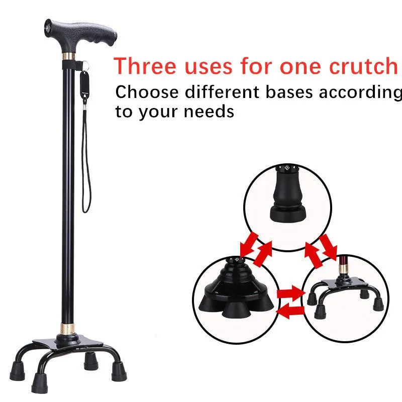 Retractable Non-Slip Aluminum Walking Cane with LED Light
