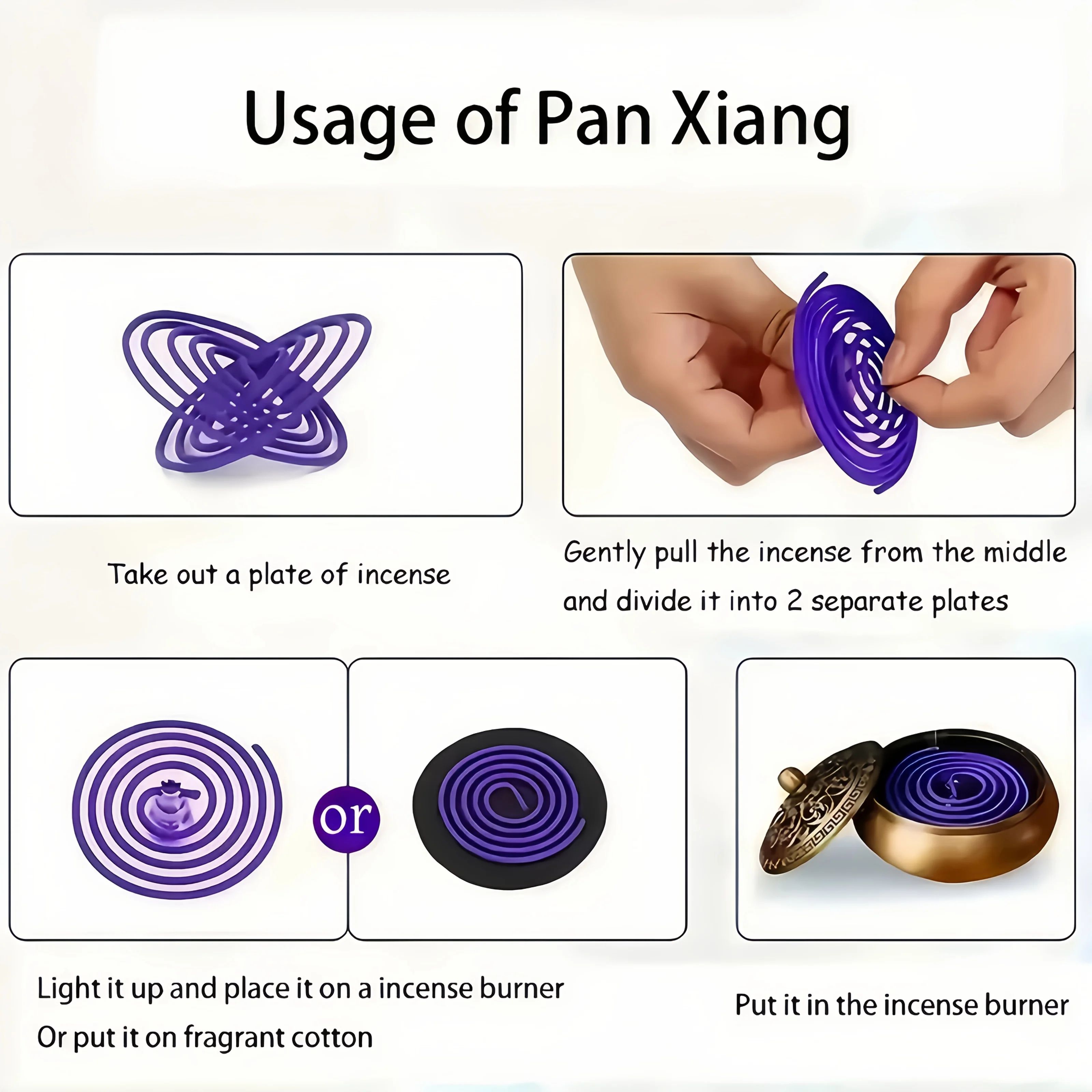 50Pcs Lavender Scented Spiral Candles