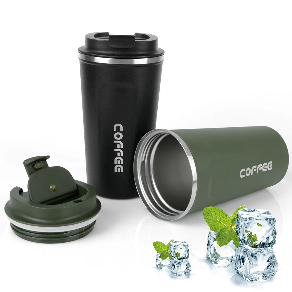 Thermo Cafe Double Wall Stainless Steel Travel Mug – Leakproof Coffee Thermos Cup