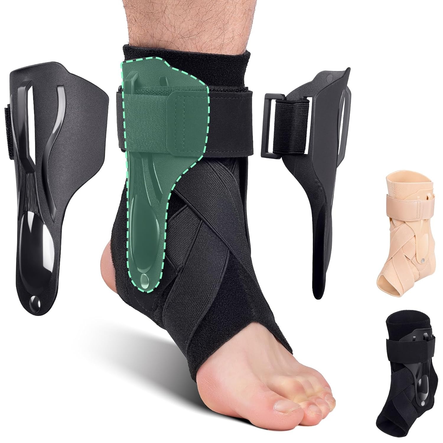 Lace Up Ankle Support Brace with X Strap Compression for Men and Women