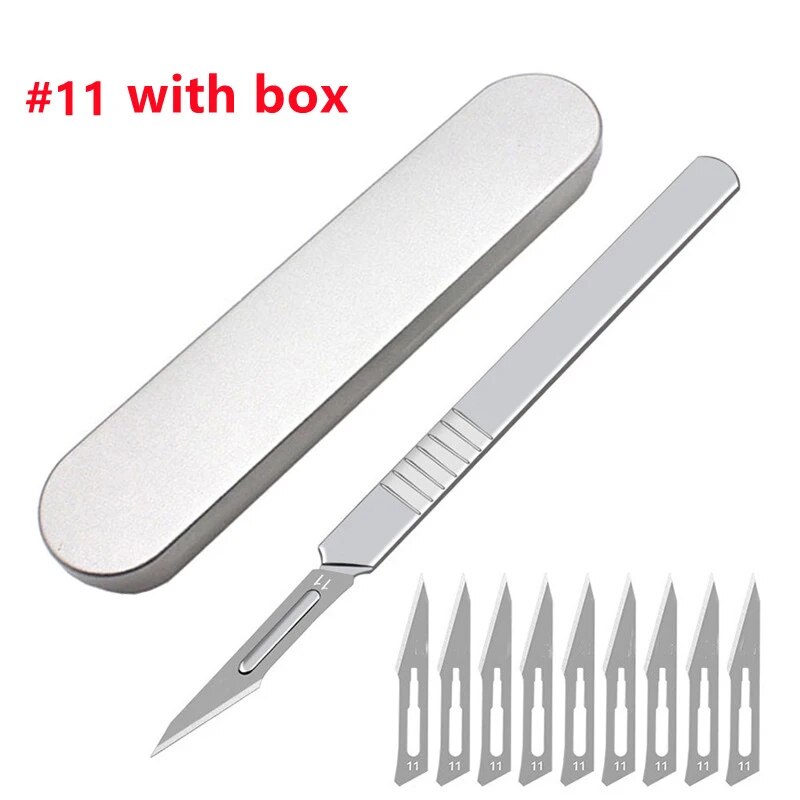 Carbon Steel Carving Scalpel Blades & Handle Kit - DIY Cutting & Repair Tool with Non-Slip Handle