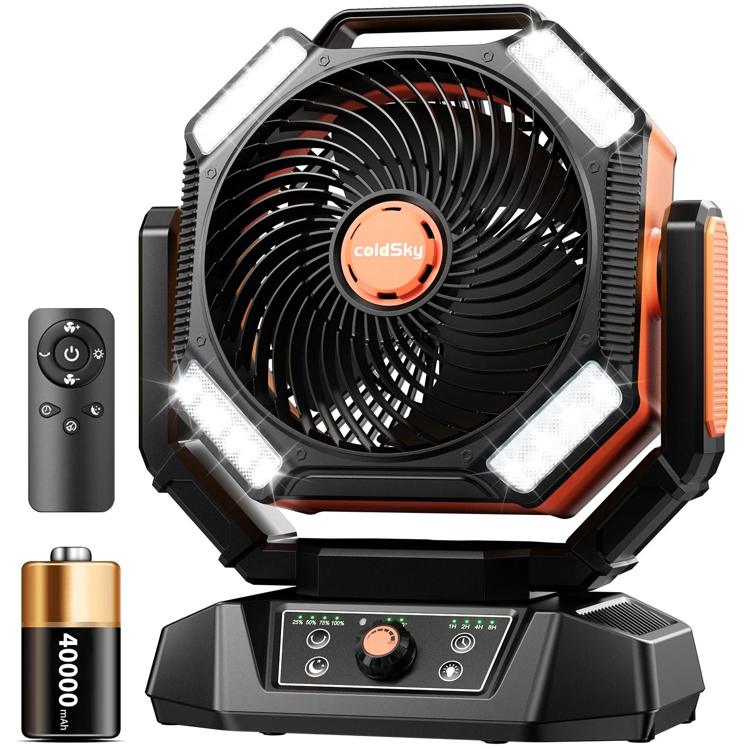 20000mAh Battery Camping Fan with LED Lantern