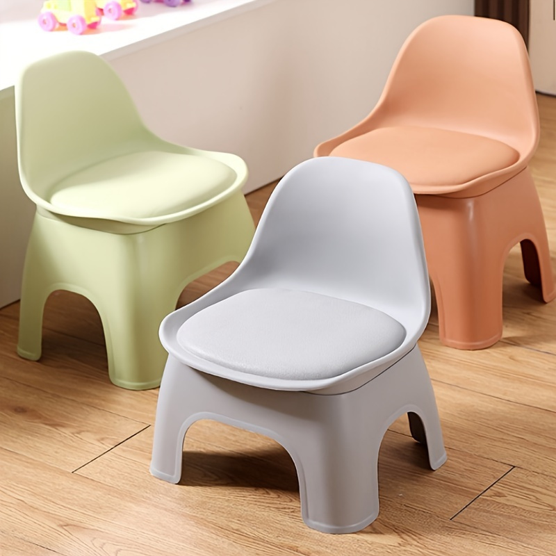 Plastic Circular Stool, Household Chair with Backrest, Small Stool, Durable, Portable, Suitable for Living Room