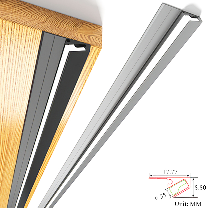 Oblique Beam Inward Angle LED Strip for Cabinet Shelf Edge Side Light Emitting Surface Mounted No Slotting