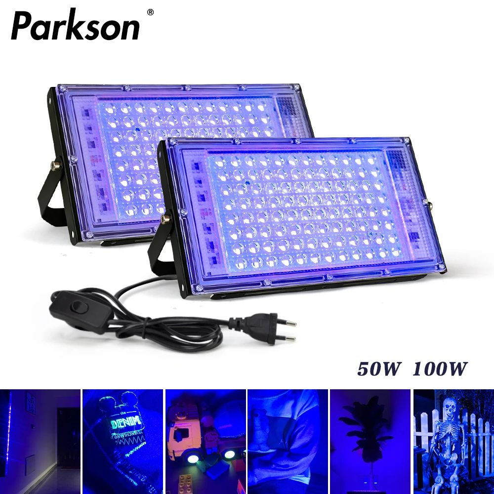 LED UV Floodlight, Ultraviolet Stage Lamp, Waterproof LED Stage Blacklight for Disco Party