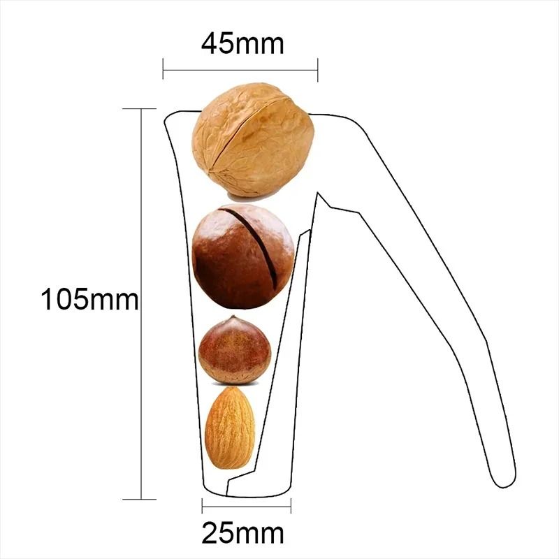 Almond Nut Pecan Nutcracker Zinc Alloy Opener Sheller for Hazelnuts Walnuts and Chestnuts
