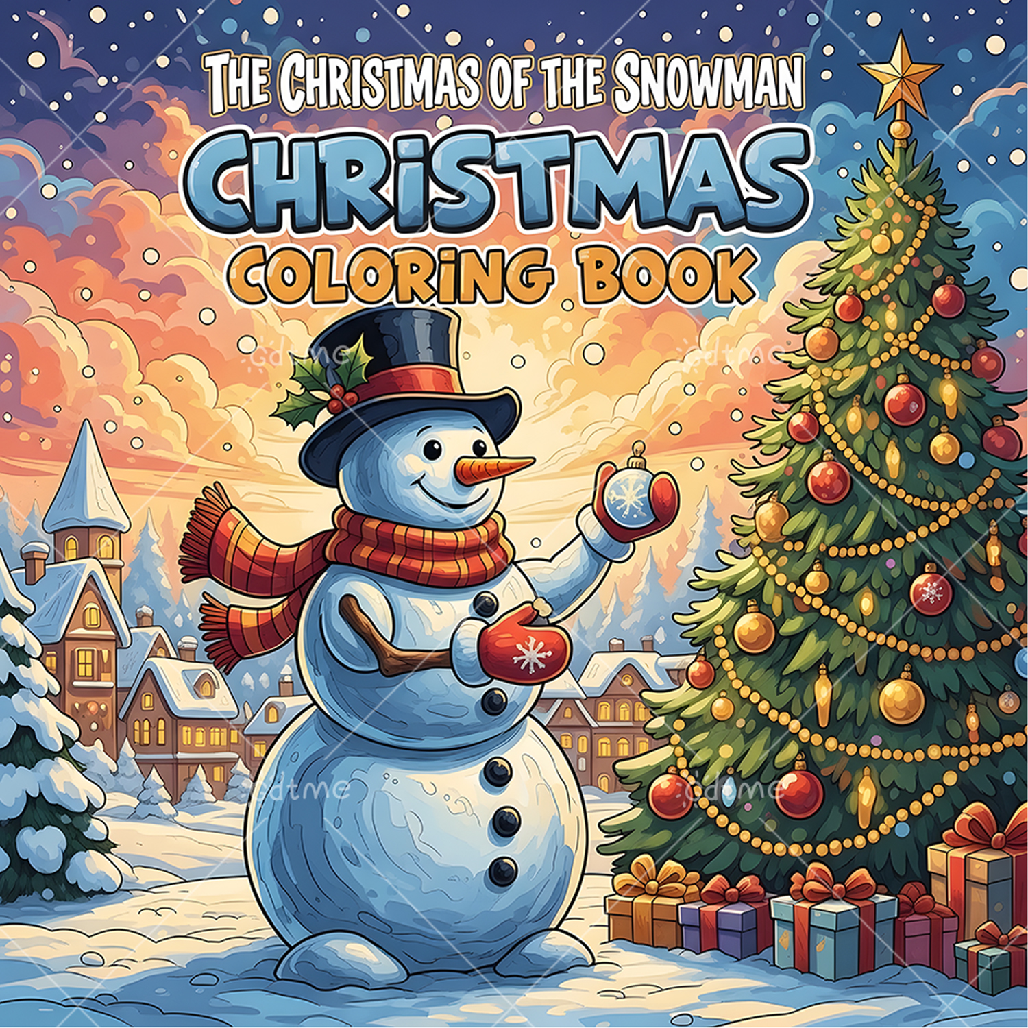 Cozy Christmas Coloring Book for Adults, Creative Holiday Gift, Santa Claus and Snowman Designs