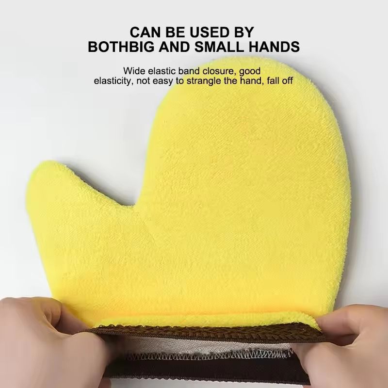 Double-Faced Coral Fleece Car Wash Glove - Auto Cleaning Mitt for Paint, Window, and Glass Care
