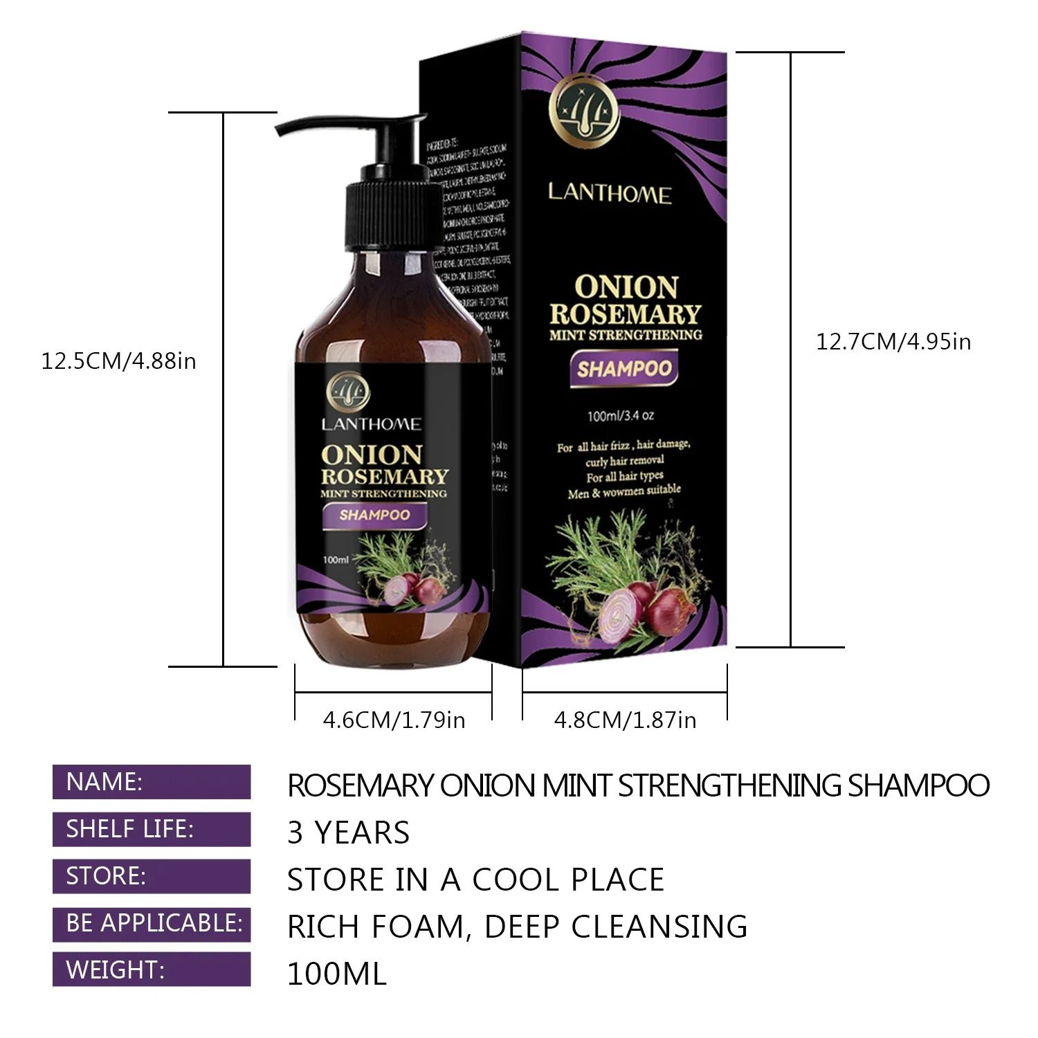 Rosemary Onion Hair Growth Shampoo with Anti-Hair Loss Spray – Fast Hair Regrowth in 7 Days