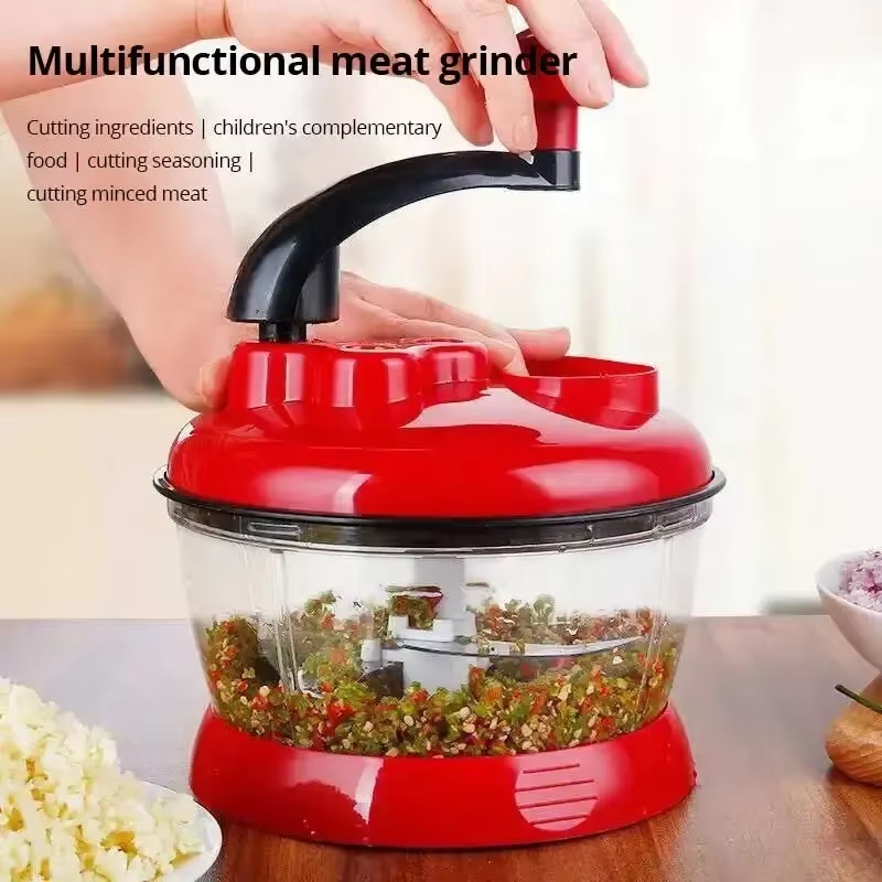 Manual Multifunctional Food Processor, Chili Garlic Slicer, Vegetable Fruit Chop Up Machine for Kitchen