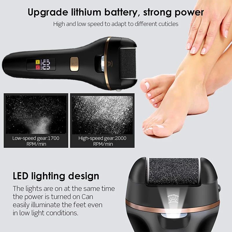 Waterproof Electric Foot Callus Remover – USB Rechargeable Heel Grinder for Dead Skin | Professional Pedicure Foot File