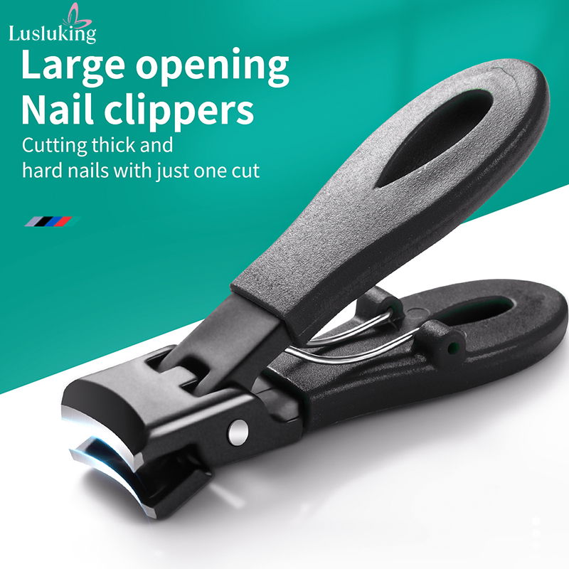 Large Jaw 8mm Opening Nail Clipper Thick & Hard Nail Cutter Stainless Steel Manicure Tool with Anti Splash Design