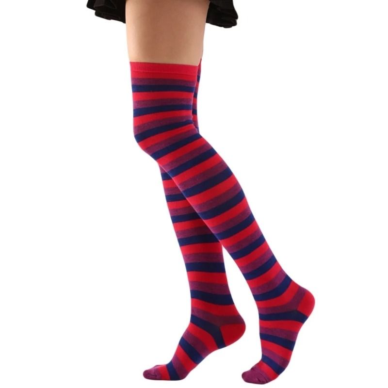 Vibrant Multi Tone Over Knee Aesthetic Socks