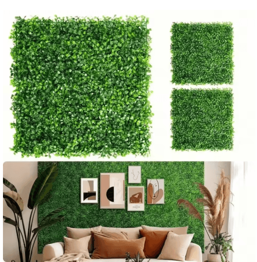 Artificial Grass Wall Panels hBoxwood Hedge Greenery Backdrop 10pcs Decorative Set
