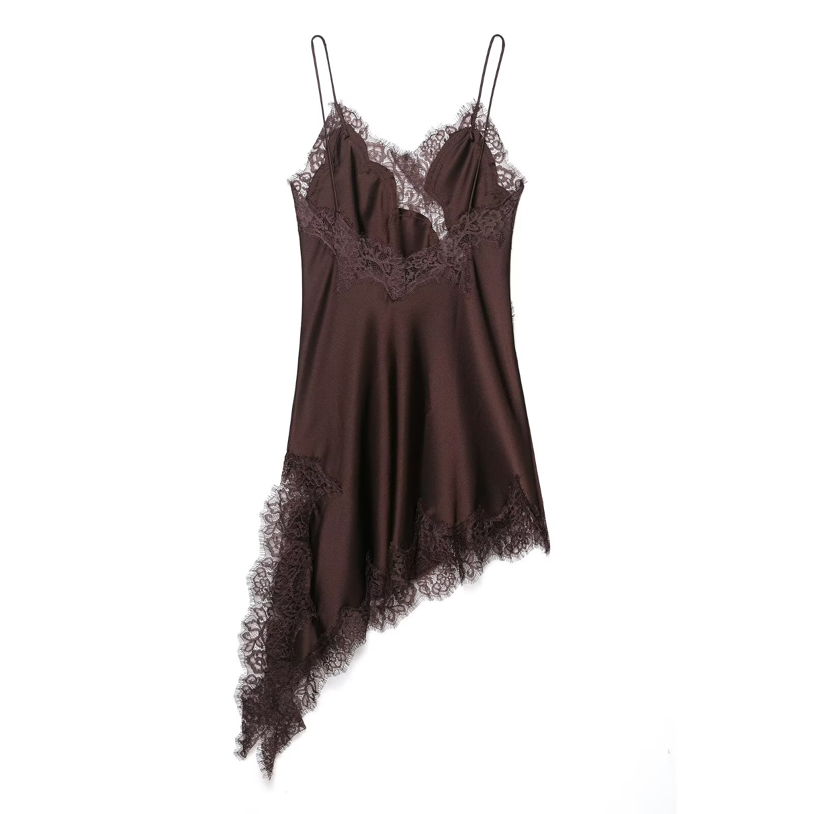 Women's Lace Asymmetrical Dress Sexy, Summer Suspender Dress, Fashionable New Temperament Evening Wear
