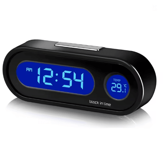 Mini Digital Car Clock with LCD Display Thermometer and Backlight