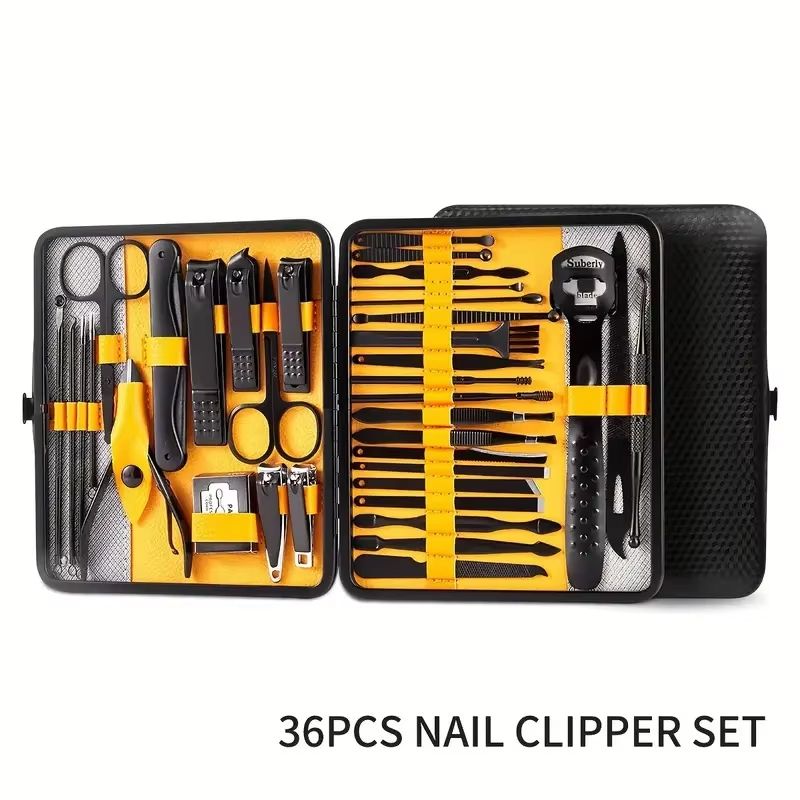 36-Piece Professional Manicure and Pedicure Set with Travel Case – Complete Nail Care Kit