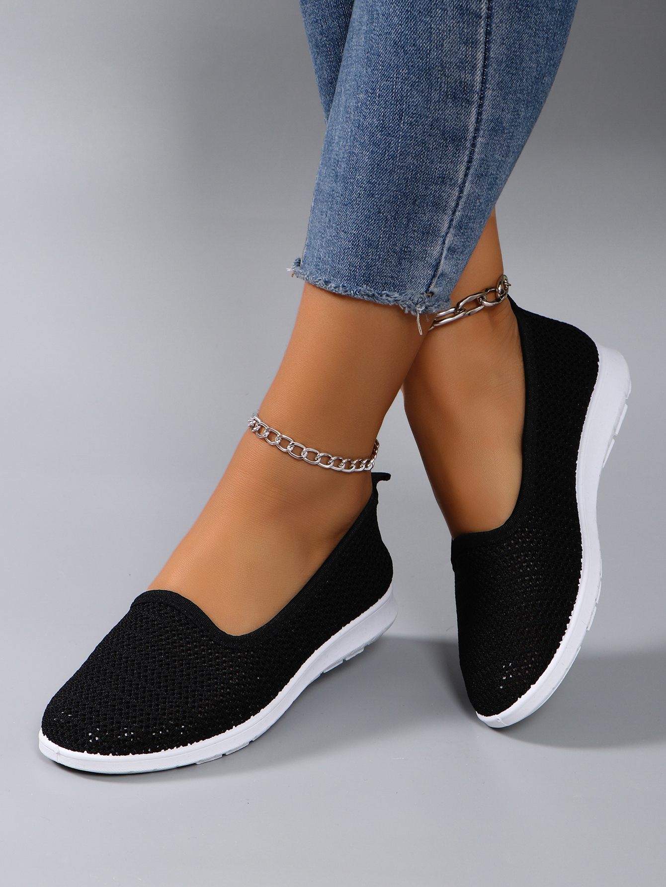 Women's Breathable Mesh Flat Shoes Casual Sneakers Shoes for Summer Comfort